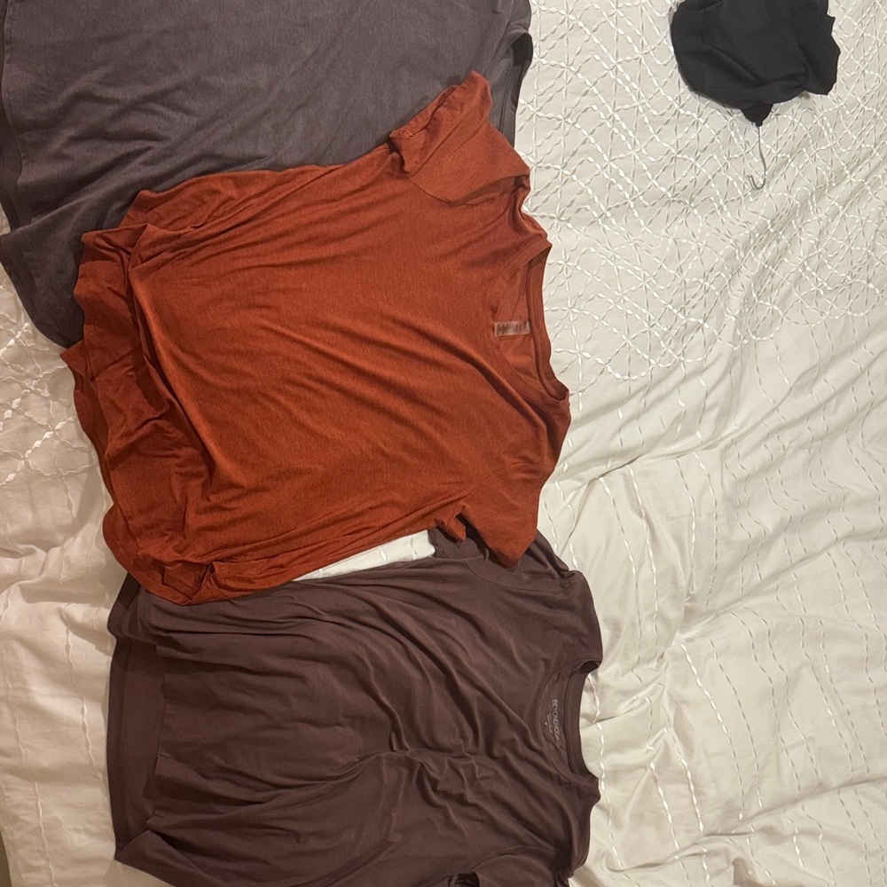 Set of Three Casual Tops in Rust and Brown